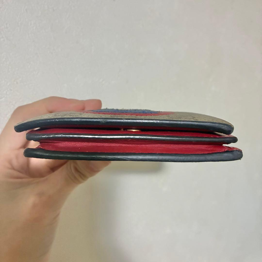 Y*マ様 グッチ ミスティックキャット スプリーム GG PVC 折り財布