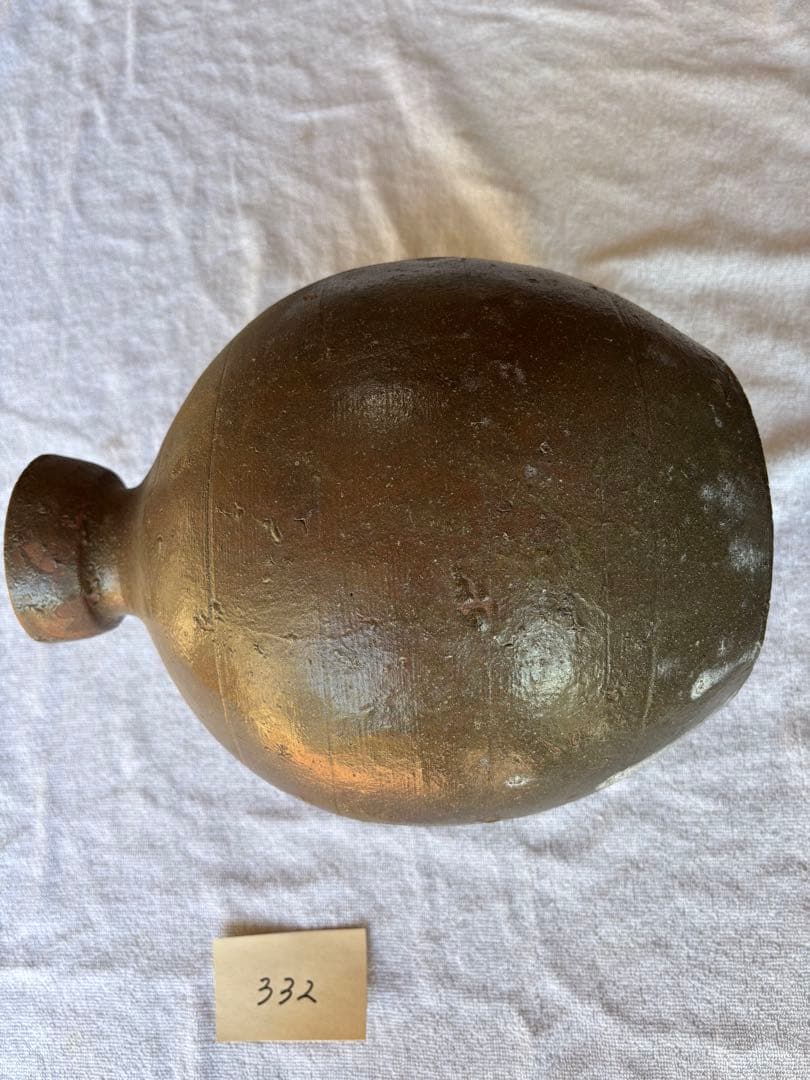 備前焼　大型徳利　無釉焼き締め　骨董品　アンティーク置物