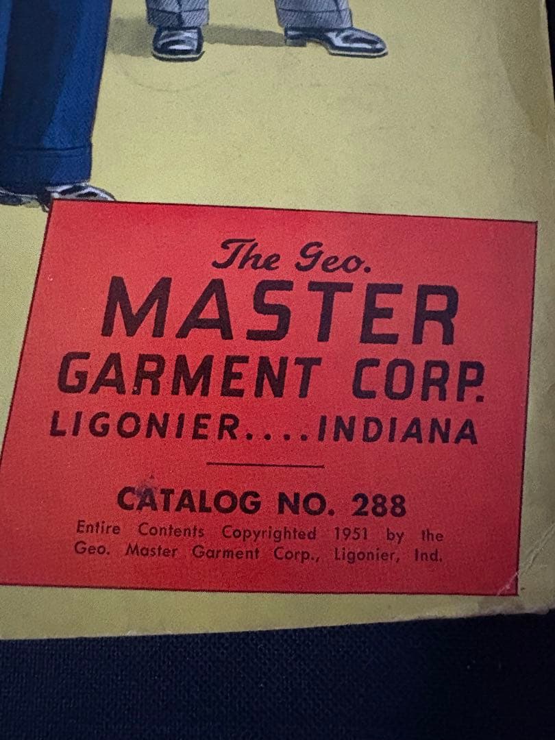 50s Master Garment Corp. ワークウェア　カタログ　作業服