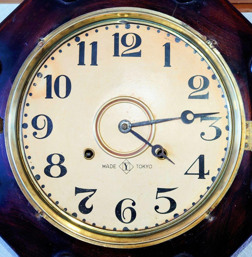 〈完動・美品〉イングラハム　ローズウッド和藤内八角ゼンマイ振り子時計　古時計