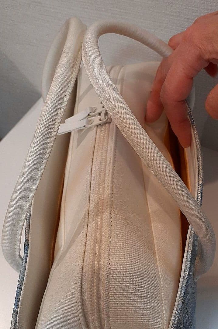 3時間だけ値下げします！和装用利休バッグ 　組み紐　青と白のダイヤモンドパターン