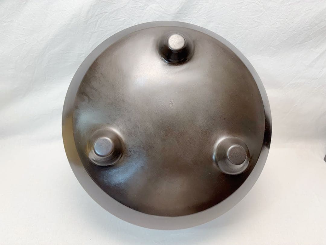 未使用 茶道具 釜師 畠春斎造 乳足 唐銅面取風炉 火箸底板底取灰匙 紙釜敷羽箒