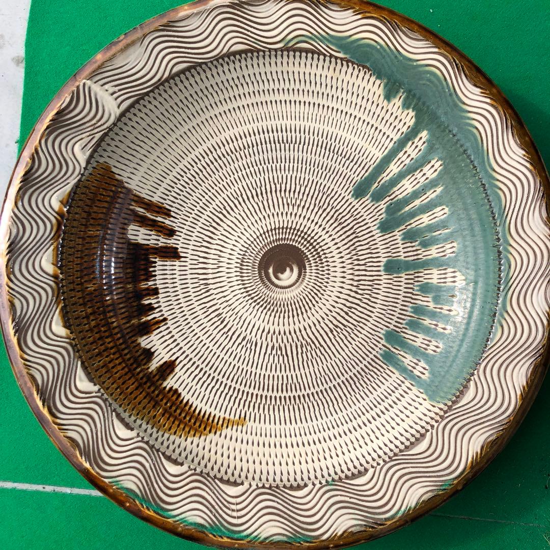 小石原焼　特大皿　陶器　骨董品
