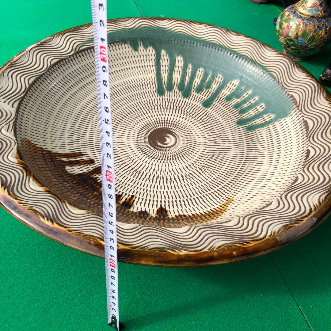 小石原焼　特大皿　陶器　骨董品