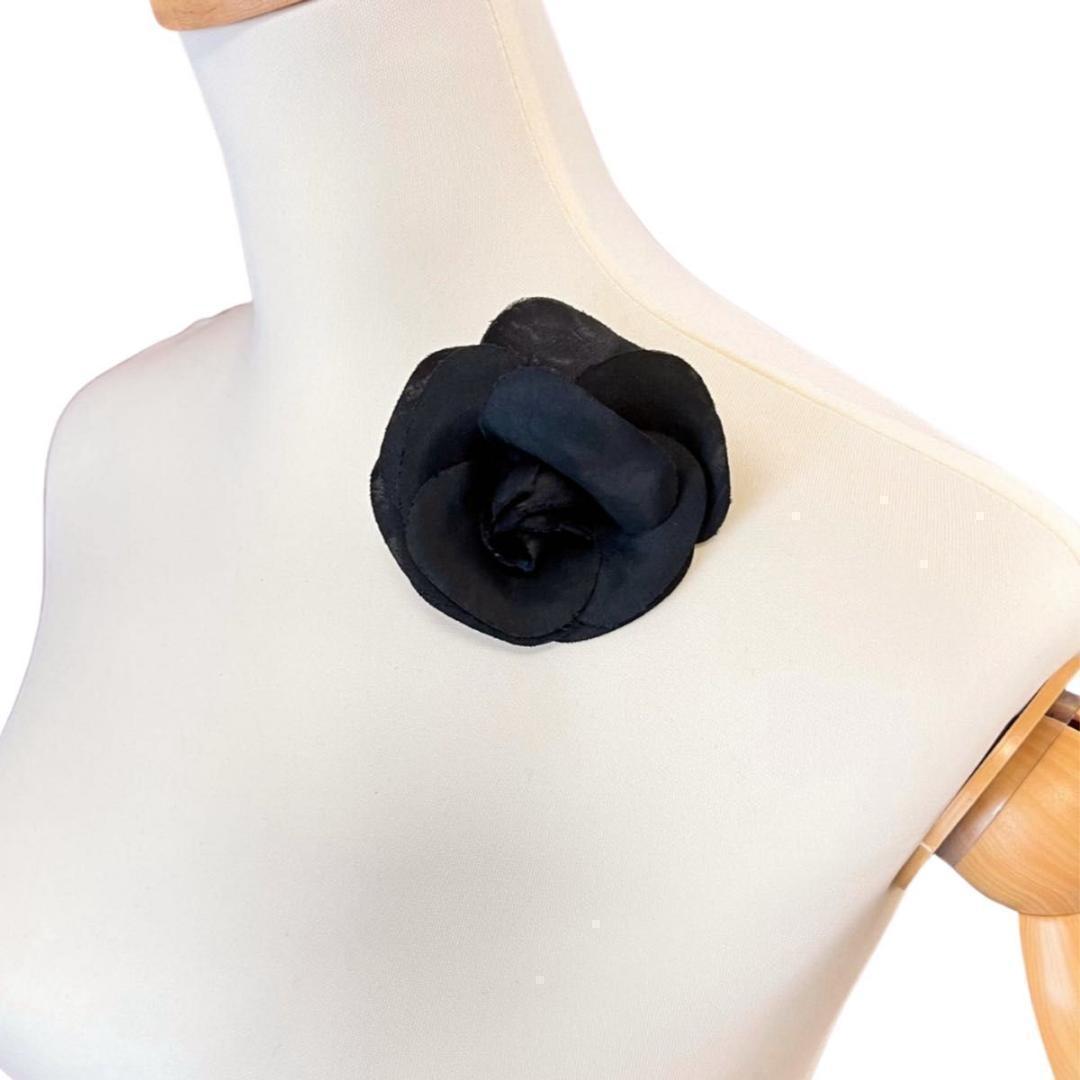 CHANEL シャネル コサージュ ブラック カメリア アクセサリー 箱付