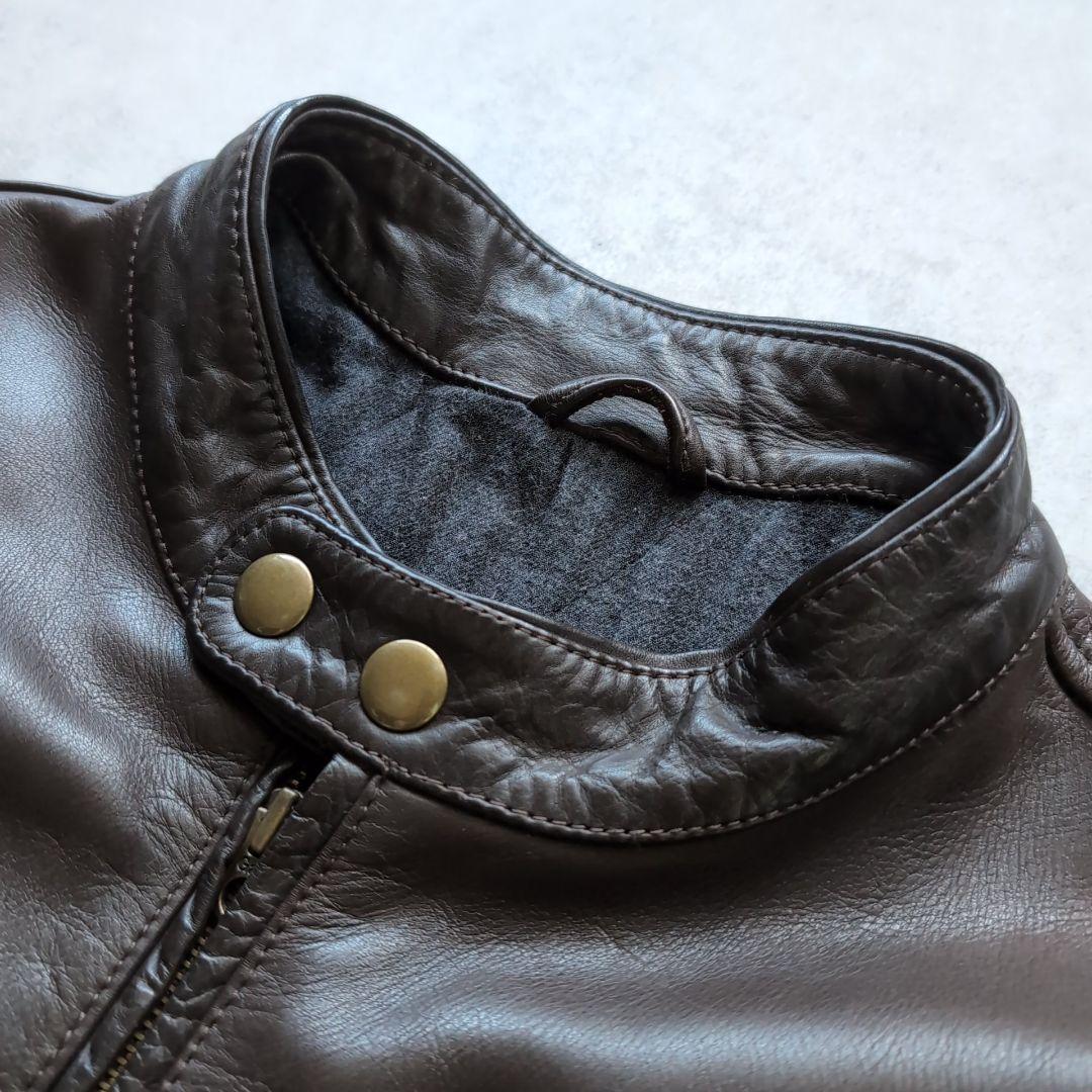 GAP シングルライダース 牛革 リアルレザー Lサイズ ブラウン