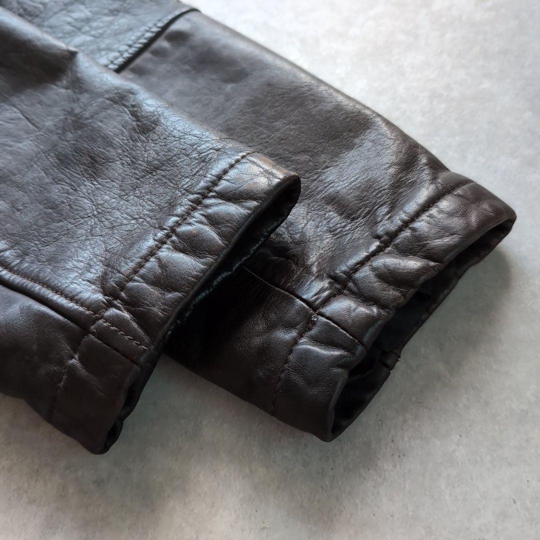 GAP シングルライダース 牛革 リアルレザー Lサイズ ブラウン