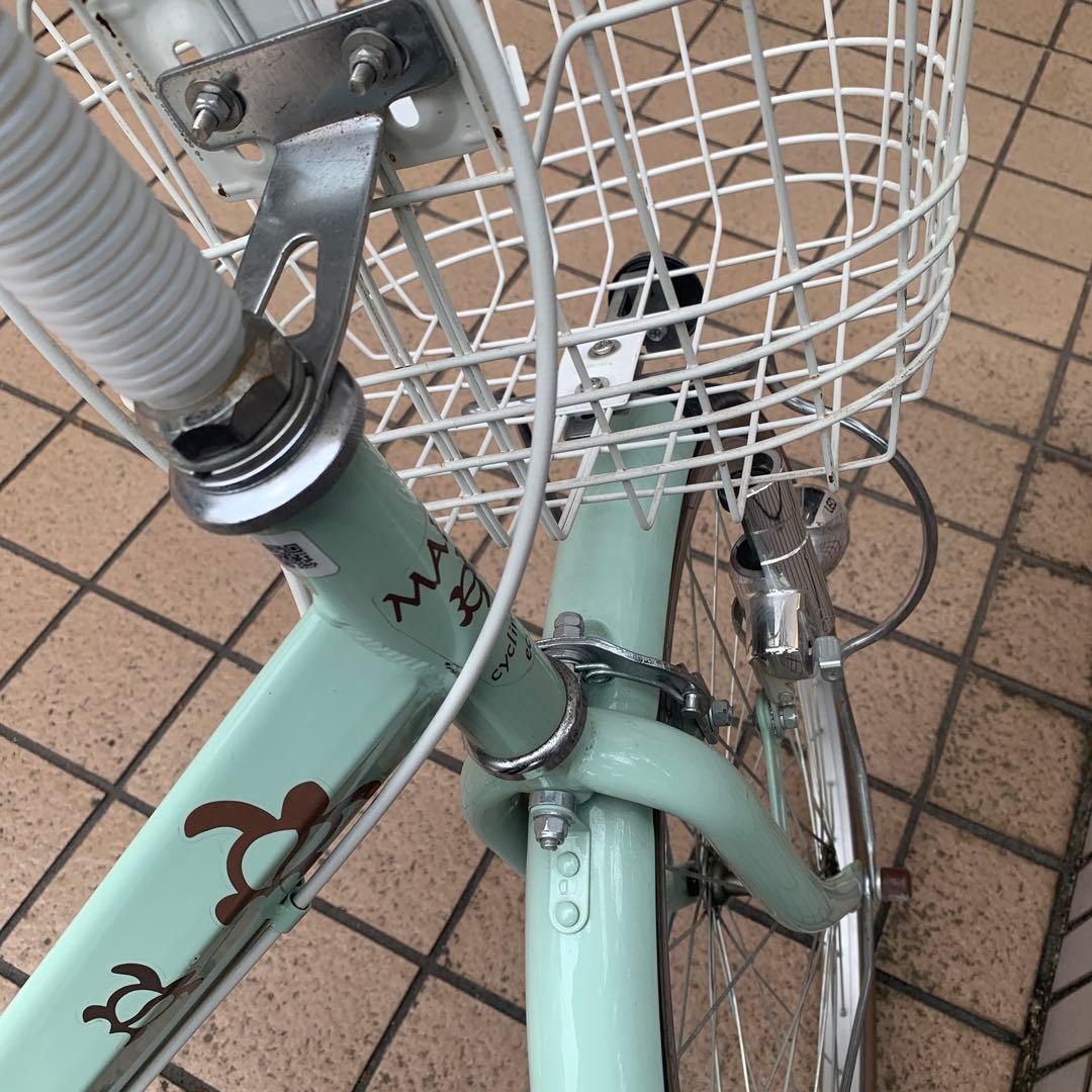 【POM】MAHALOジュニア ミントグリーン 自転車 変速機付き　22