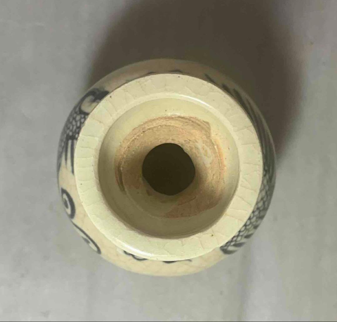 中国 染付鳳凰絵瓶　f2250417