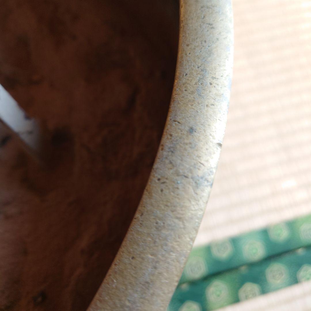 金属真鍮製 火鉢 山水画の装飾