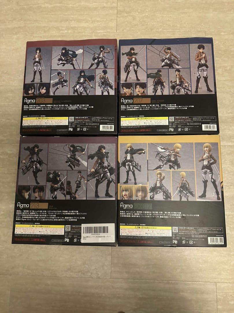 figma 進撃の巨人 フィギュア 4体セット　予約特典台座1点付き