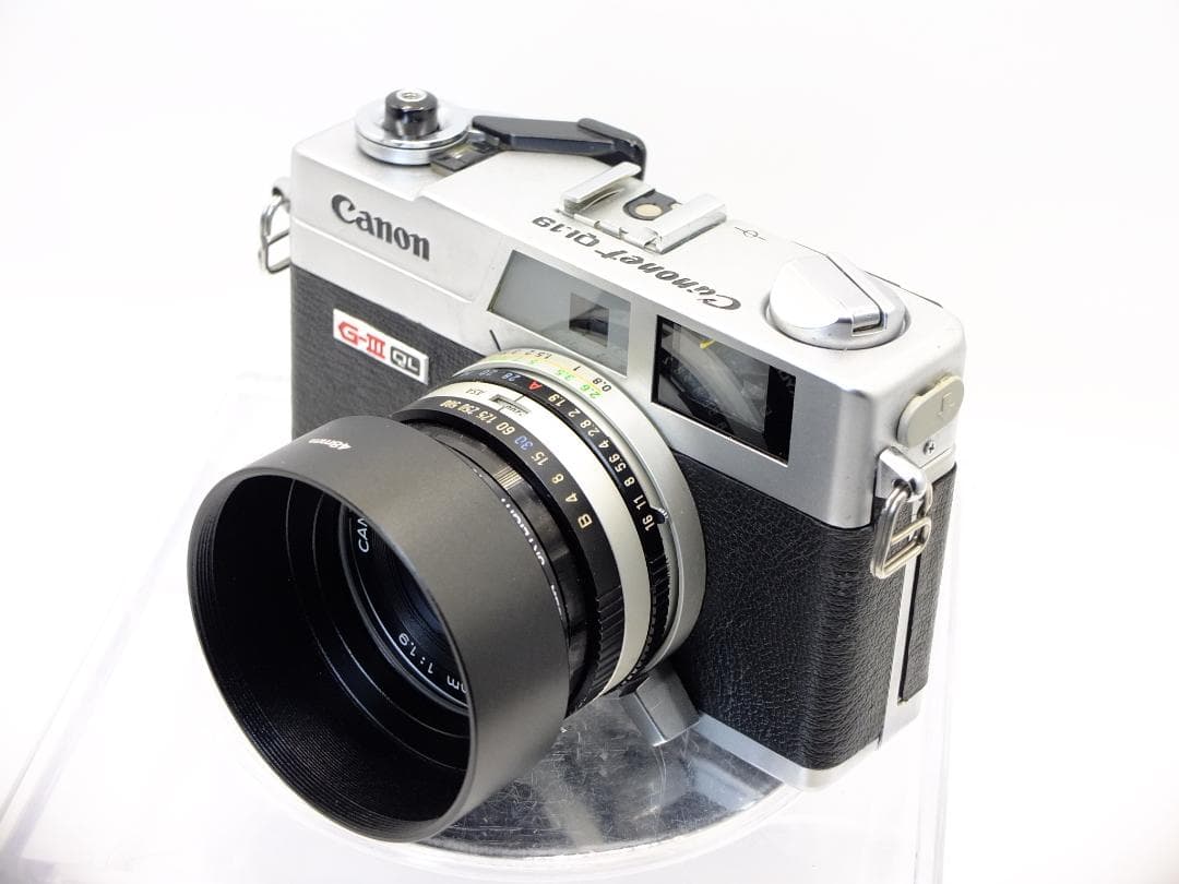 【実写確認整備品】キャノネットQL19G-Ⅲ／45mmf1.9メタルフード付