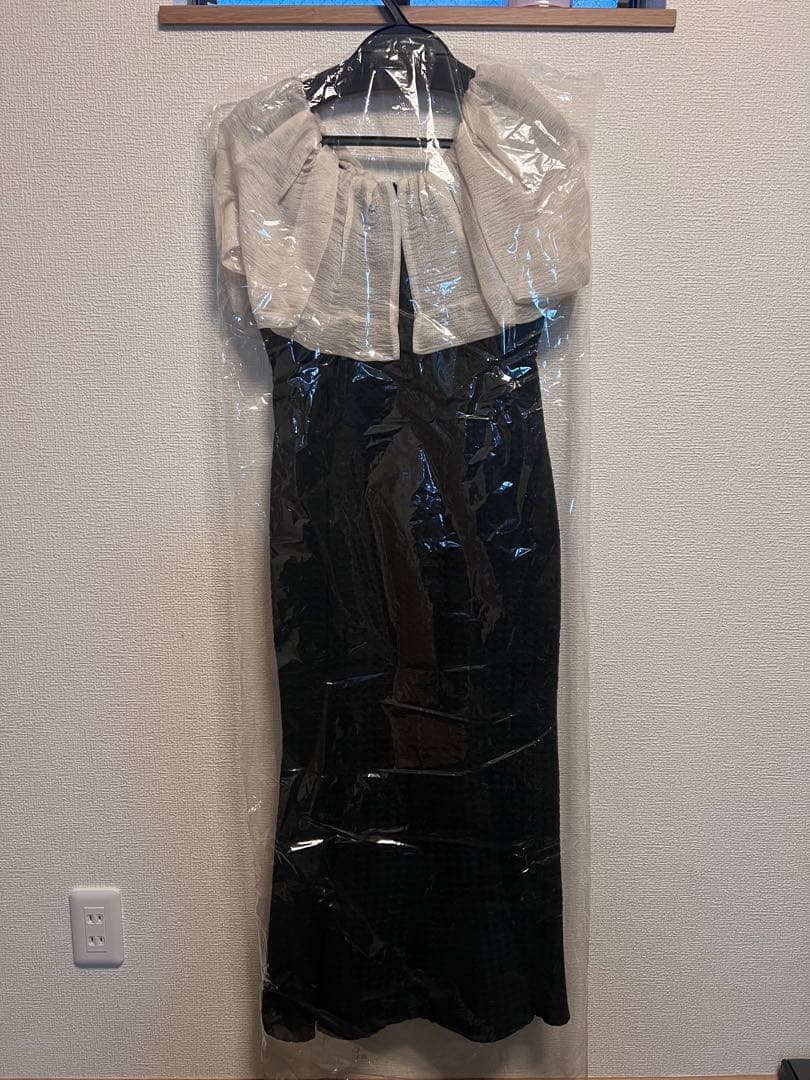 【LEJA】2WAYオフショルダーパフスリーブ マーメイドワンピースロングドレス