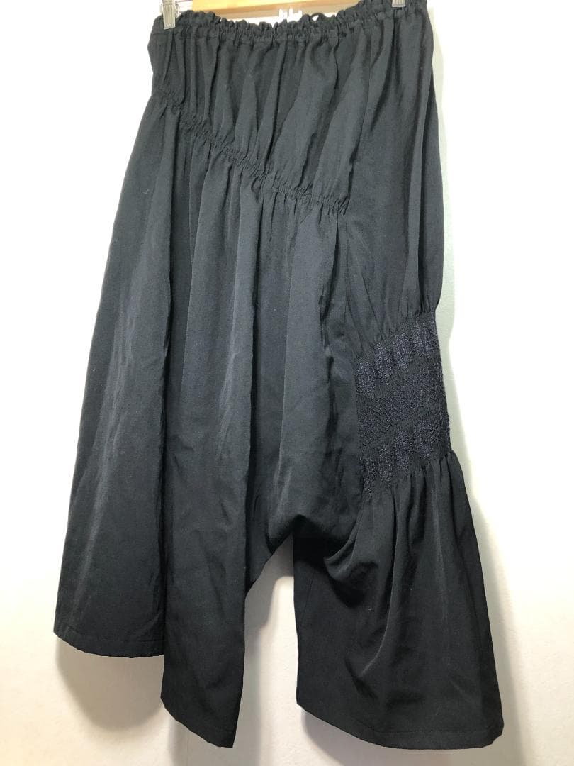 072131 Y's アシンメトリー ギャザー ウール サルエル パンツ 1