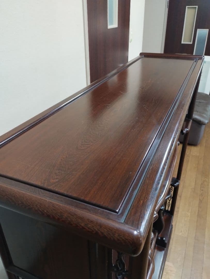 y　茶箪笥　アンティーク　飾り棚　黒檀