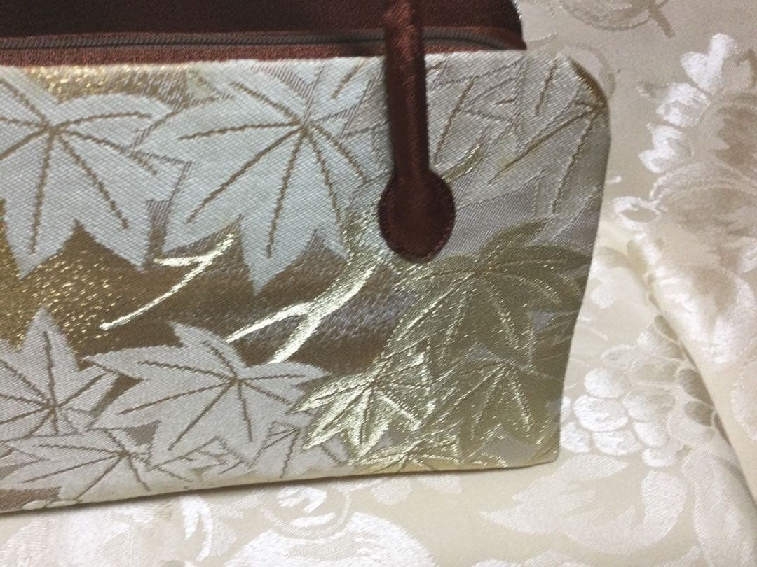 利休バッグ 菊　紅葉柄