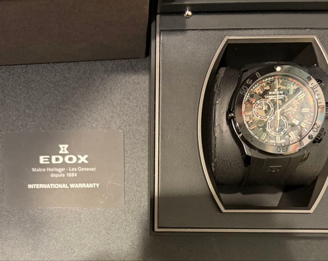 フ*モ様 【美品】EDOX クロノグラフ クロノオフショア1 カモフラ 迷彩 限