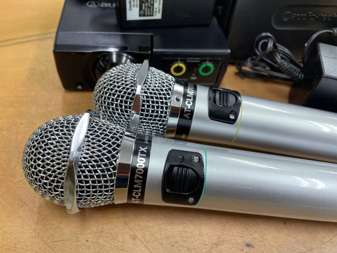 オーディオテクニカ赤外線ワイヤレスマイクセット　シルバー極上