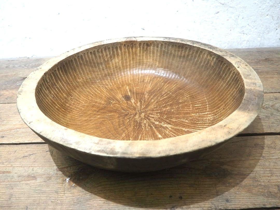 1322 W50cm レトロなこね鉢　捏ね鉢　蕎麦打ち　うどん　古道具　木皿