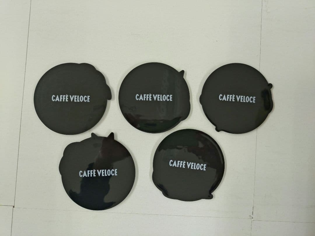 CAFFE VELOCE ベローチェ 黒猫 ラバーコースター５種　コンプリート！