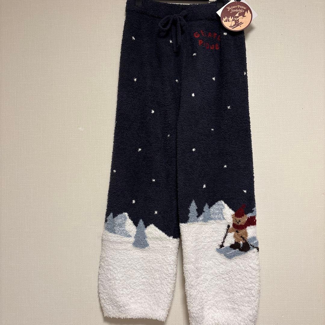 ジェラートピケ　ホリデー　スキーベア　ロングパンツ