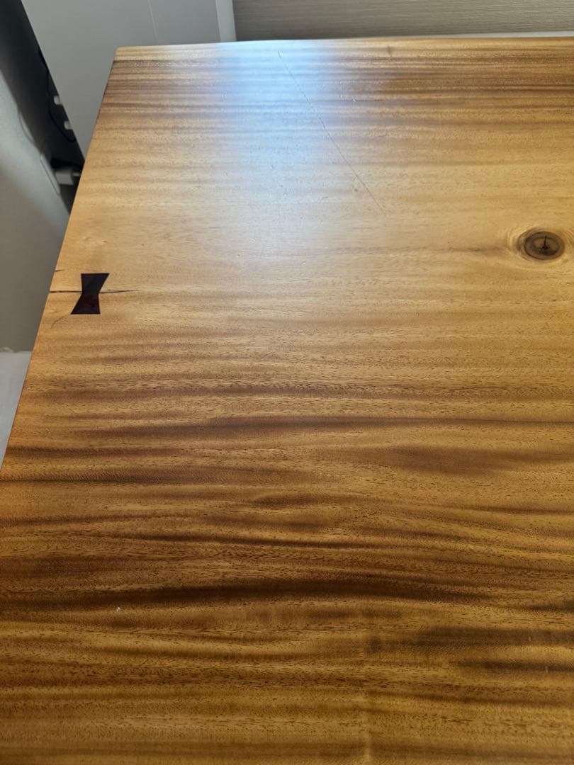 モンキーポッド　一枚板　アイアン　脚付