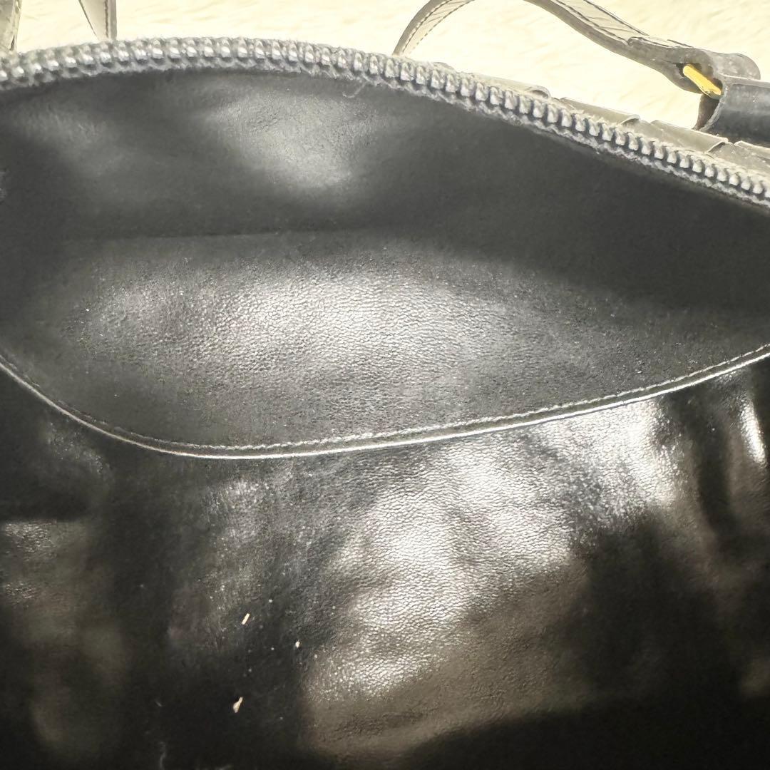 美品✨BALLY ハンドバッグ 編み込み メッシュ 金ロゴ レザー ブラック