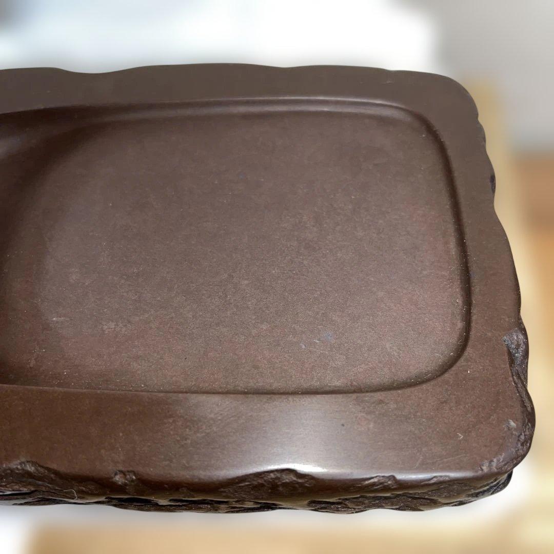 ⭕️赤間硯　名工　堀尾卓司　野面硯　共桐箱　女性好み作品　均整ある美品