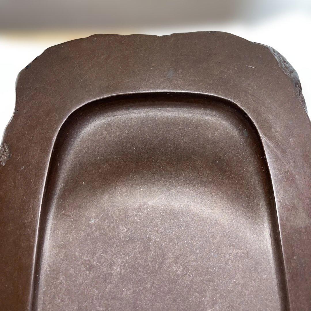 ⭕️赤間硯　名工　堀尾卓司　野面硯　共桐箱　女性好み作品　均整ある美品