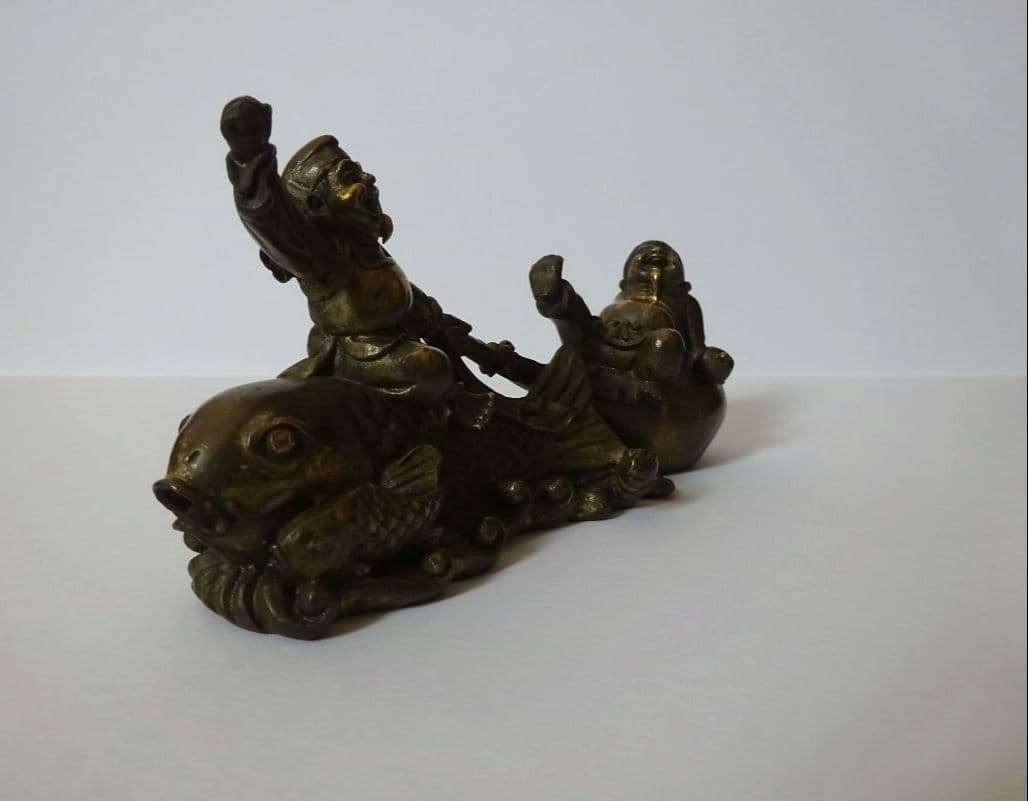 恵比寿さんと大黒天さんの置物　金属製 　インテリア　七福神　金属工芸