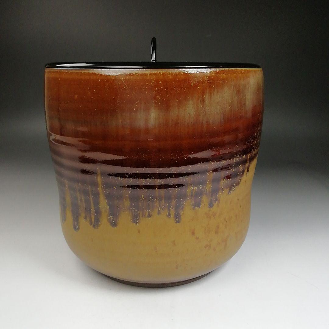 Ｗ６３　水指　『高取　水指』『笹山登古 作』　共箱　茶道具