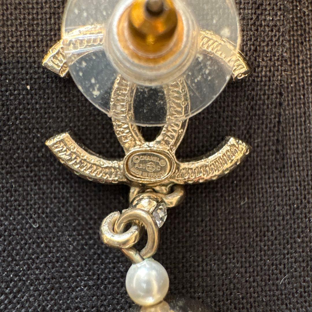 CHANEL ゴールド ロングピアス 花 星