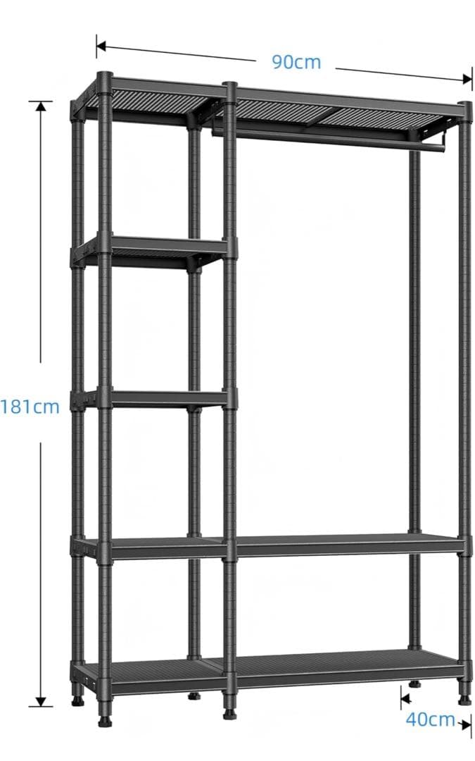 IZEUK ハンガーラック スリム 洋服ラック 押入れ収納棚
