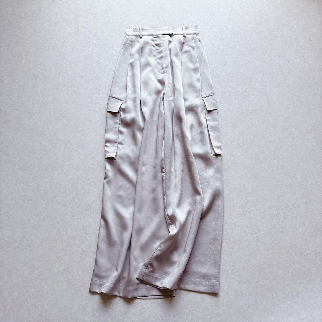 めぇ様★未使用★anuans｜定価1,8万 24SS 綺麗め サテンカーゴパンツ