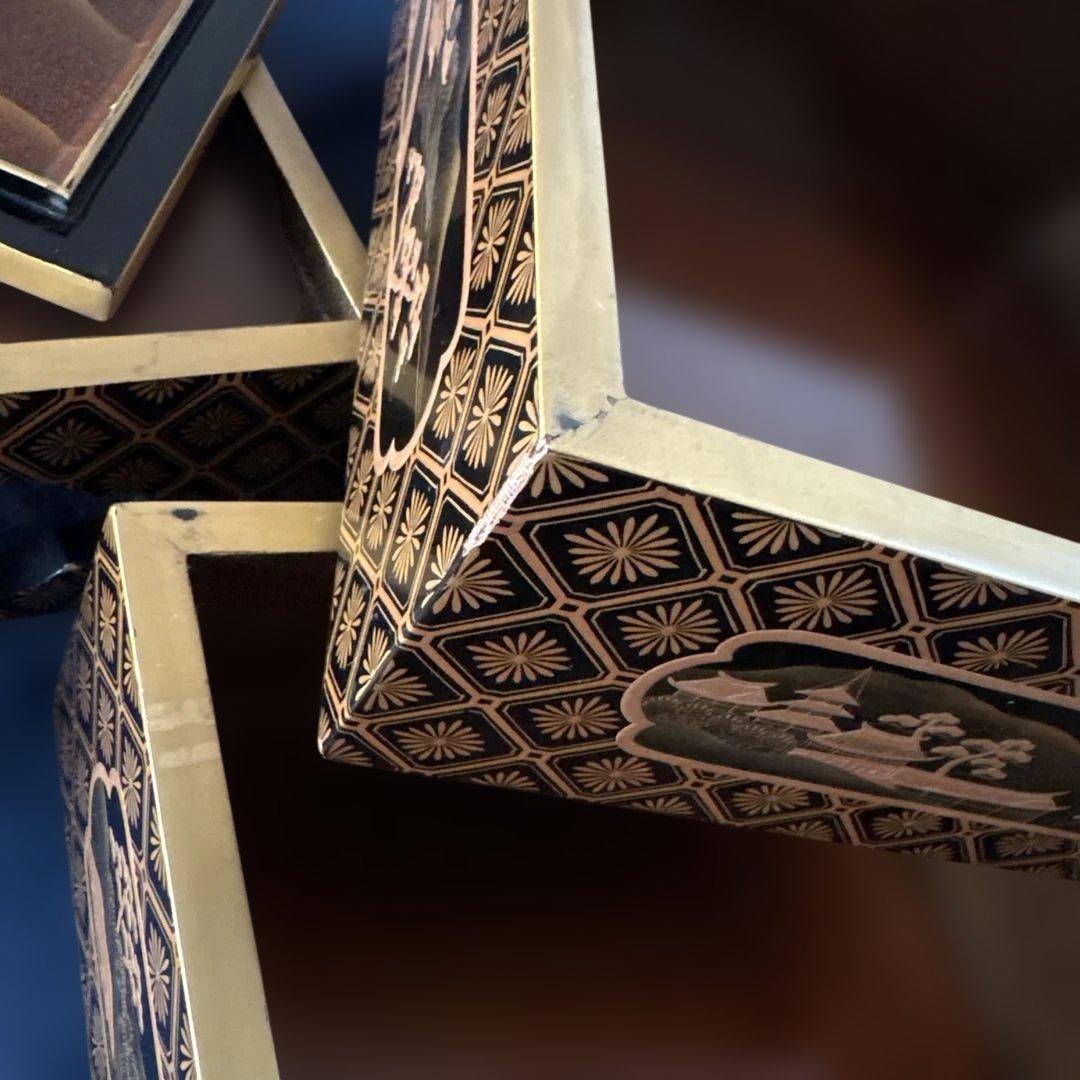 漆塗り重箱 蒔絵3段　輪島塗　骨董　アンティーク　お正月　おせち