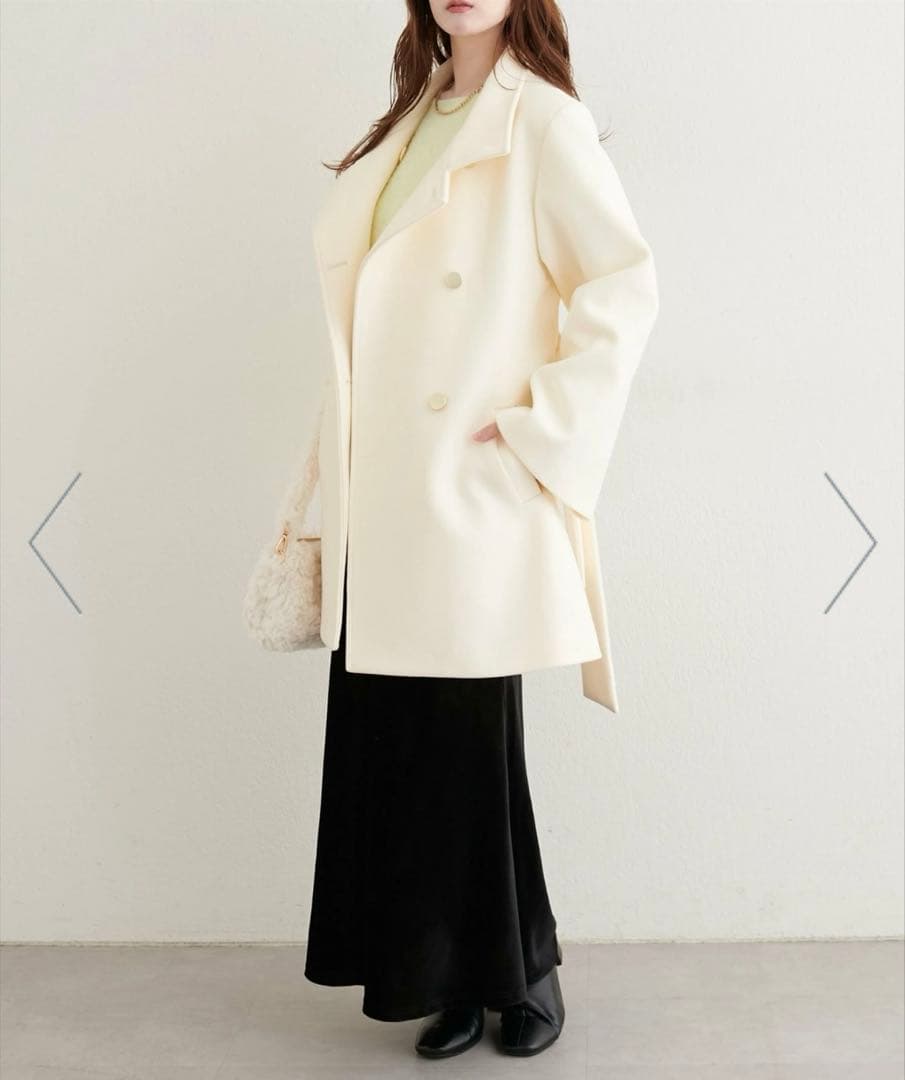 【週末セール】natural coutureスタンドカラーミドル丈コート