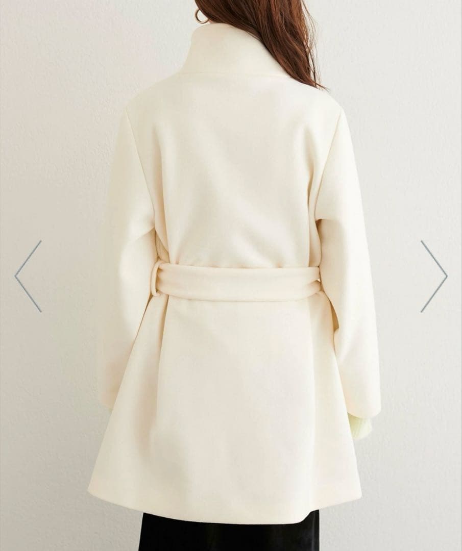 【週末セール】natural coutureスタンドカラーミドル丈コート