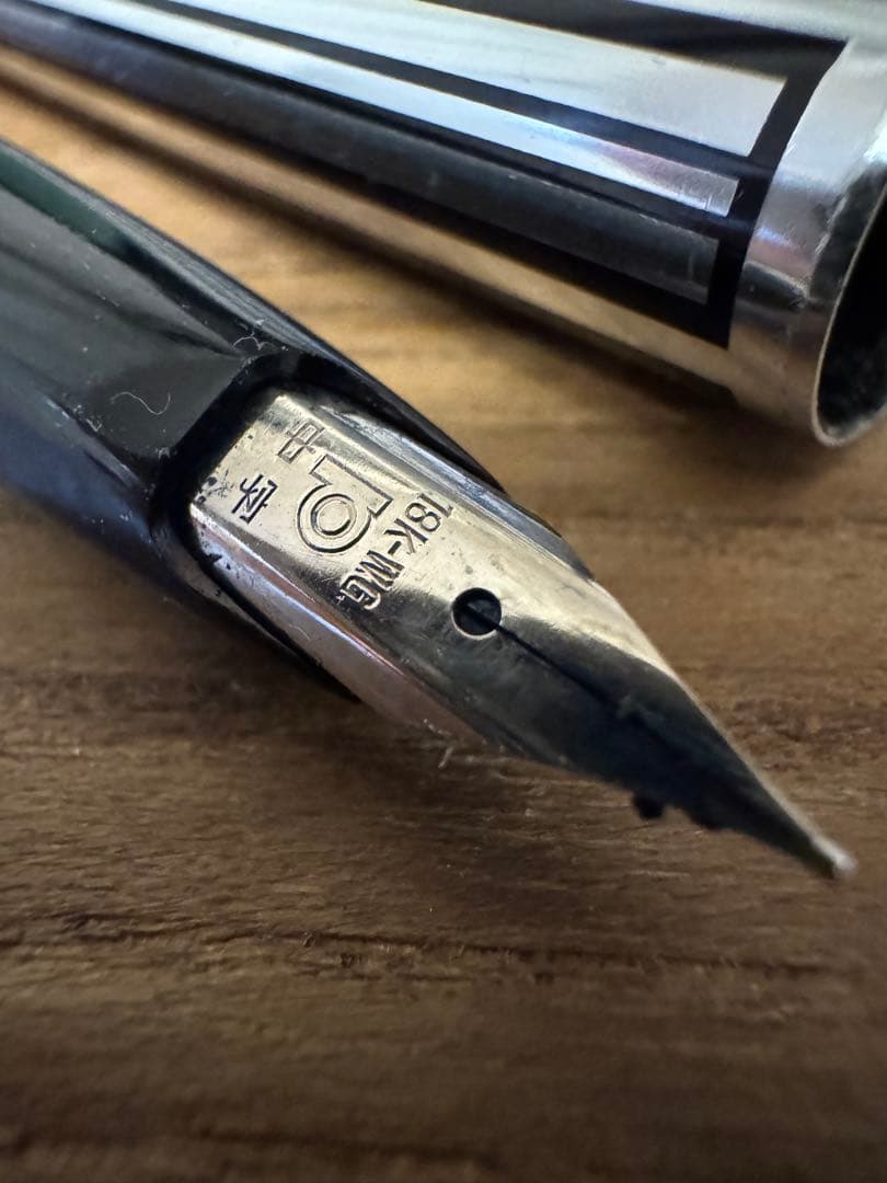 PLATINUM プラチナ万年筆 18K-WG金ペン 箱付美品 750