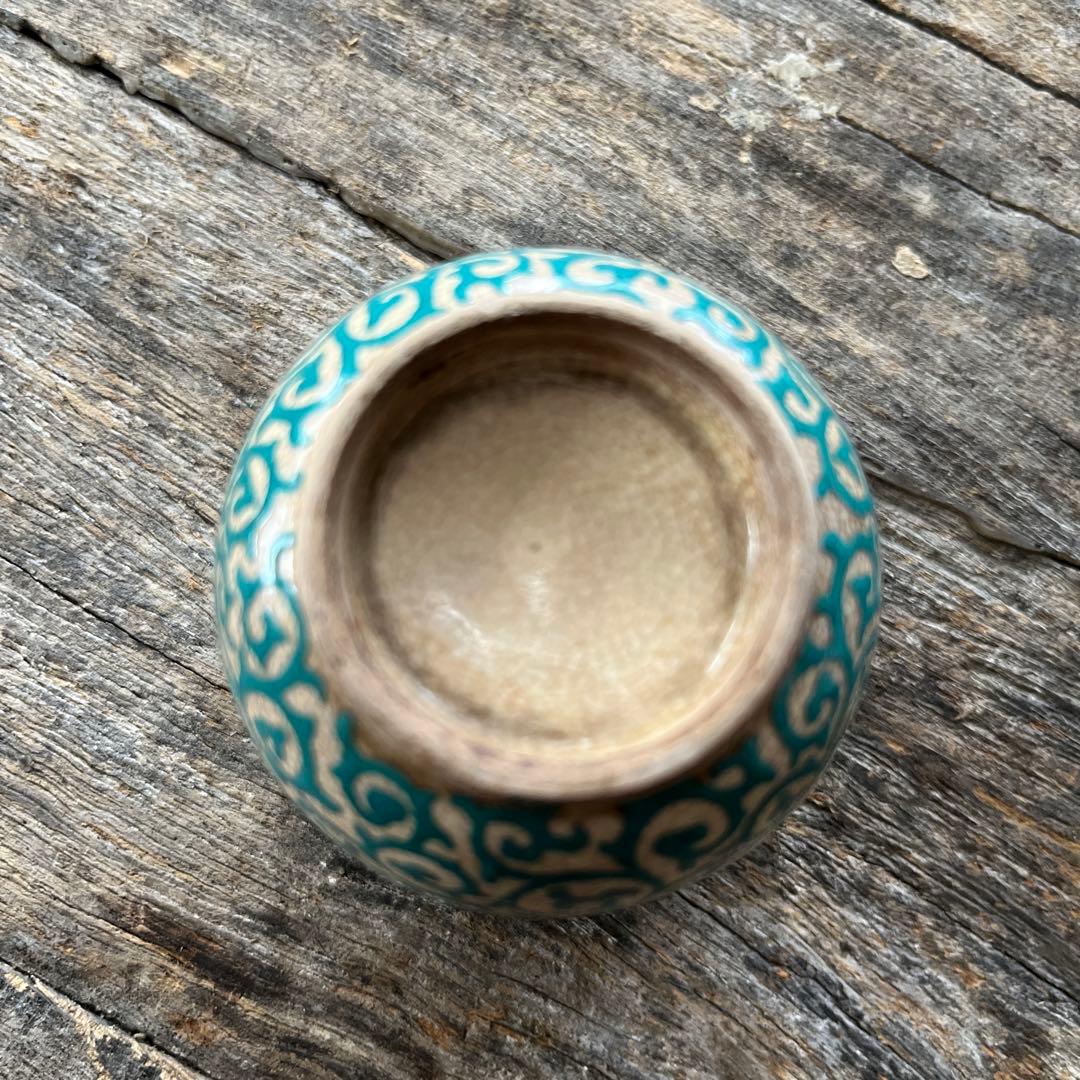 SALE⏬理兵衛　色絵　葵唐草紋　筒杯　湯呑　古京焼　古清水