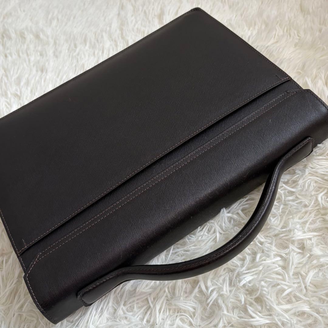 ダンヒル コンパクトブリーフケース ダレスバッグ イタリア製 レザー