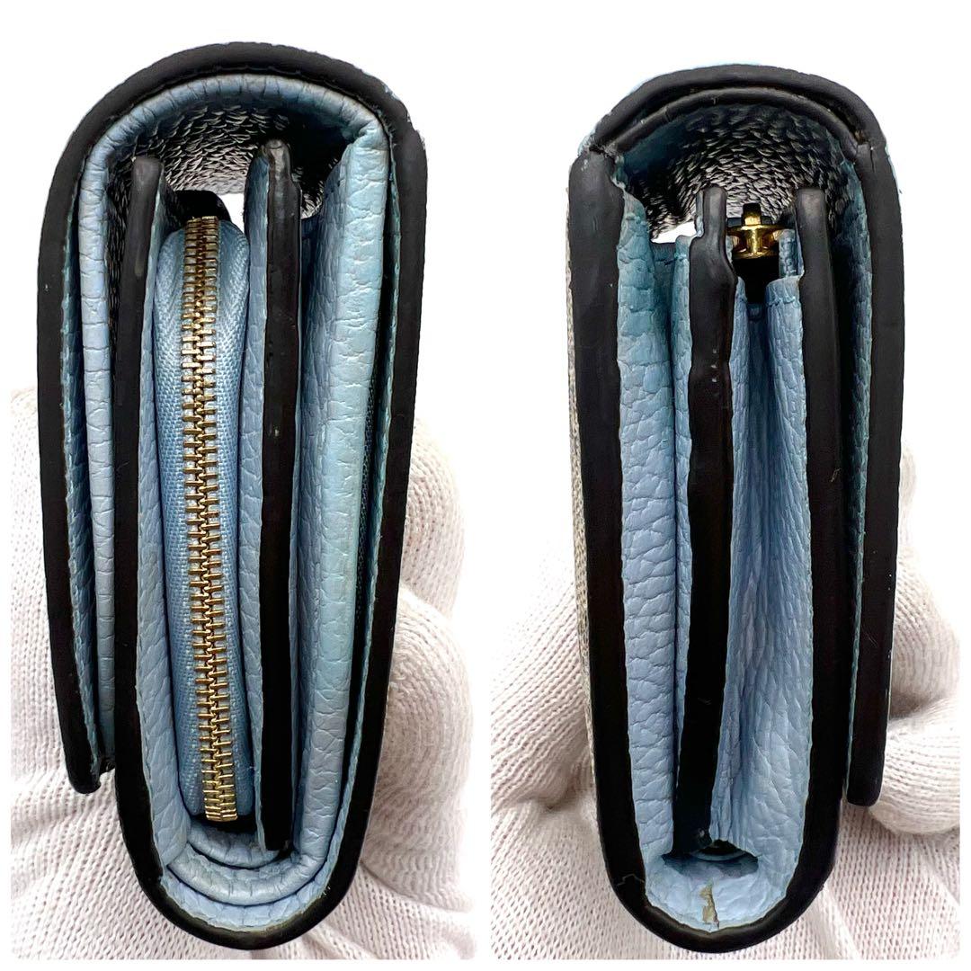 現行✨ 美品 グッチ プチマーモント ggスプリーム バイカラー 二つ折り財布