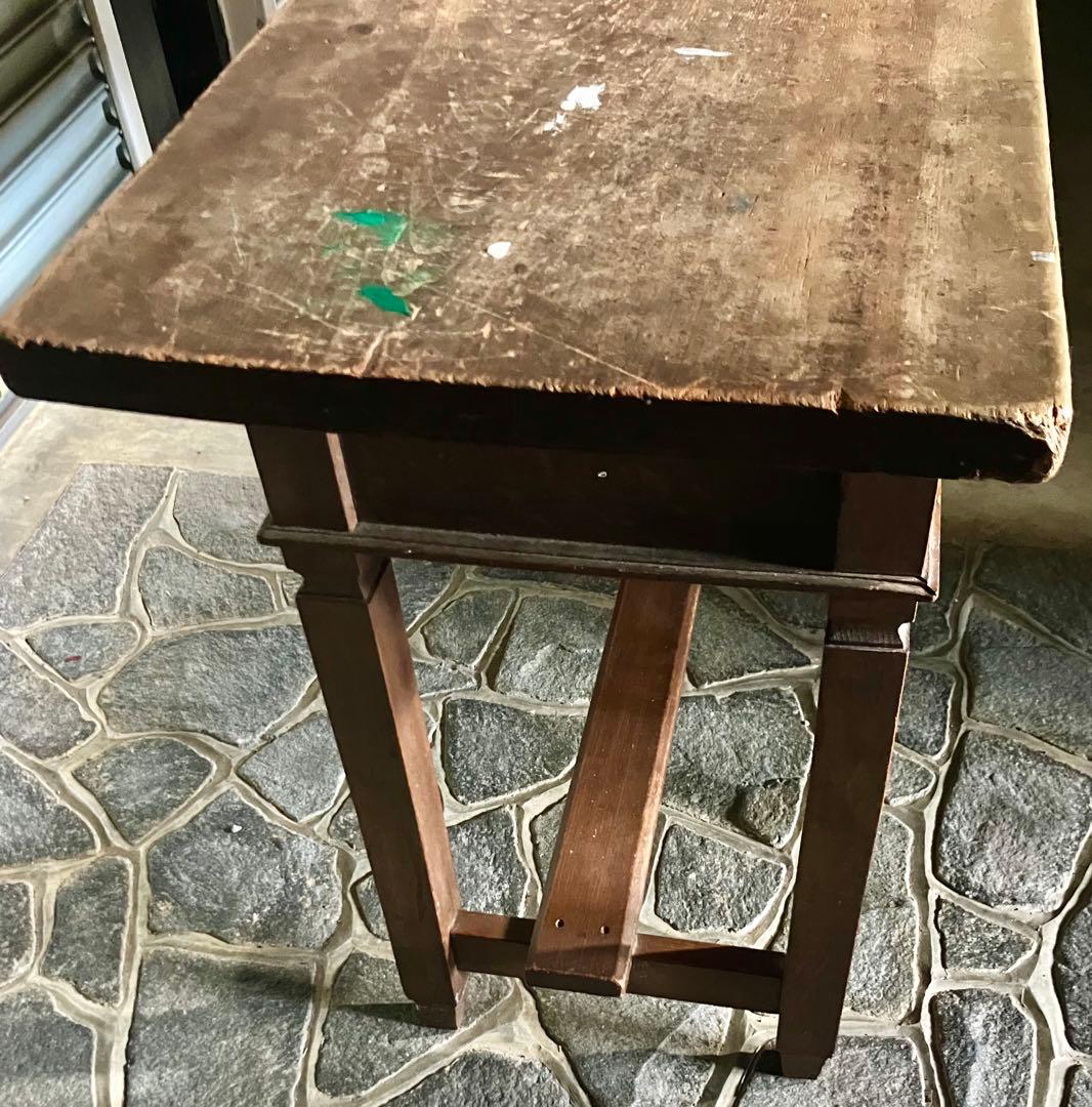 ヴィンテージ 昭和レトロ 学校・会議室用テーブル 長卓 文机 一枚板 C