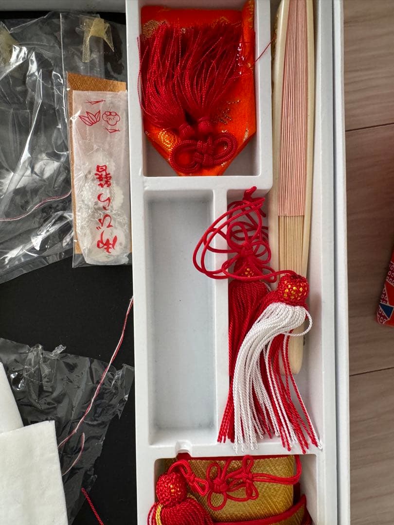 七五三 作り帯とはこせこセット　7歳用 /髪飾りのおまけ付き