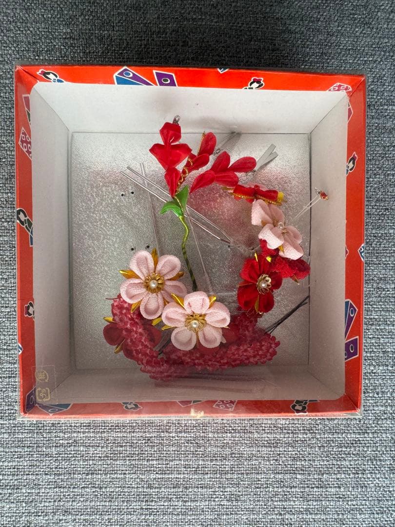 七五三 作り帯とはこせこセット　7歳用 /髪飾りのおまけ付き