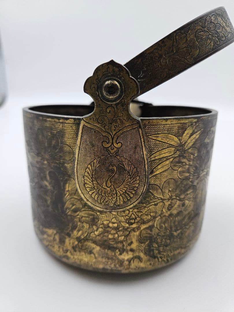 徳川家伝来 三つ葉葵紋 金銅薬缶 大名道具 煎茶道具 湯沸 時代物 骨董 珍品