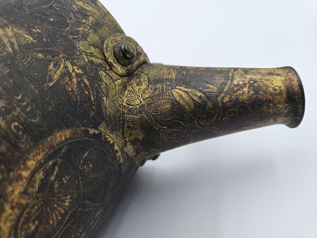 徳川家伝来 三つ葉葵紋 金銅薬缶 大名道具 煎茶道具 湯沸 時代物 骨董 珍品