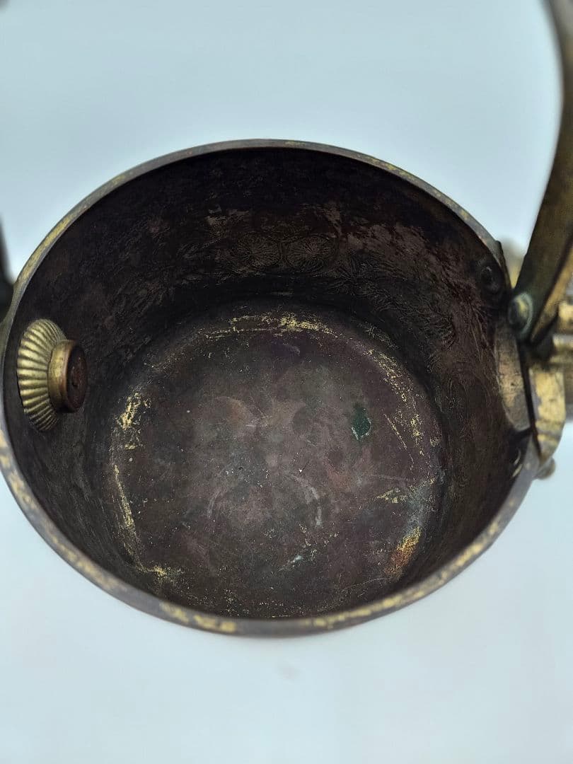 徳川家伝来 三つ葉葵紋 金銅薬缶 大名道具 煎茶道具 湯沸 時代物 骨董 珍品