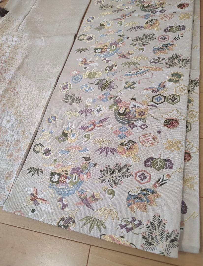 ★宝尽くし袋帯 高級 正絹 宝物柄の唐織 日本製袋帯　帯のみ★