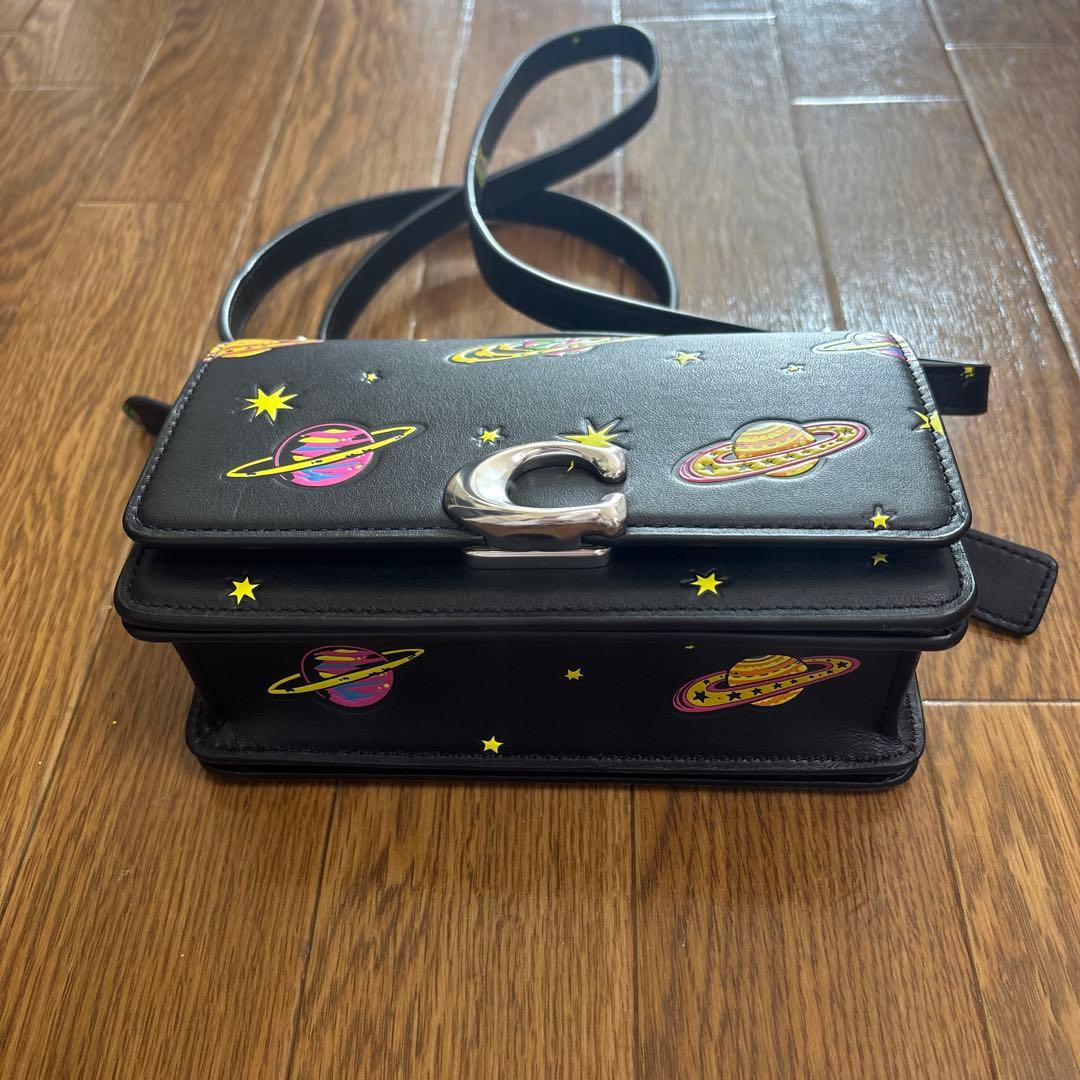 COACH 宇宙柄 ショルダーバッグ ブラック