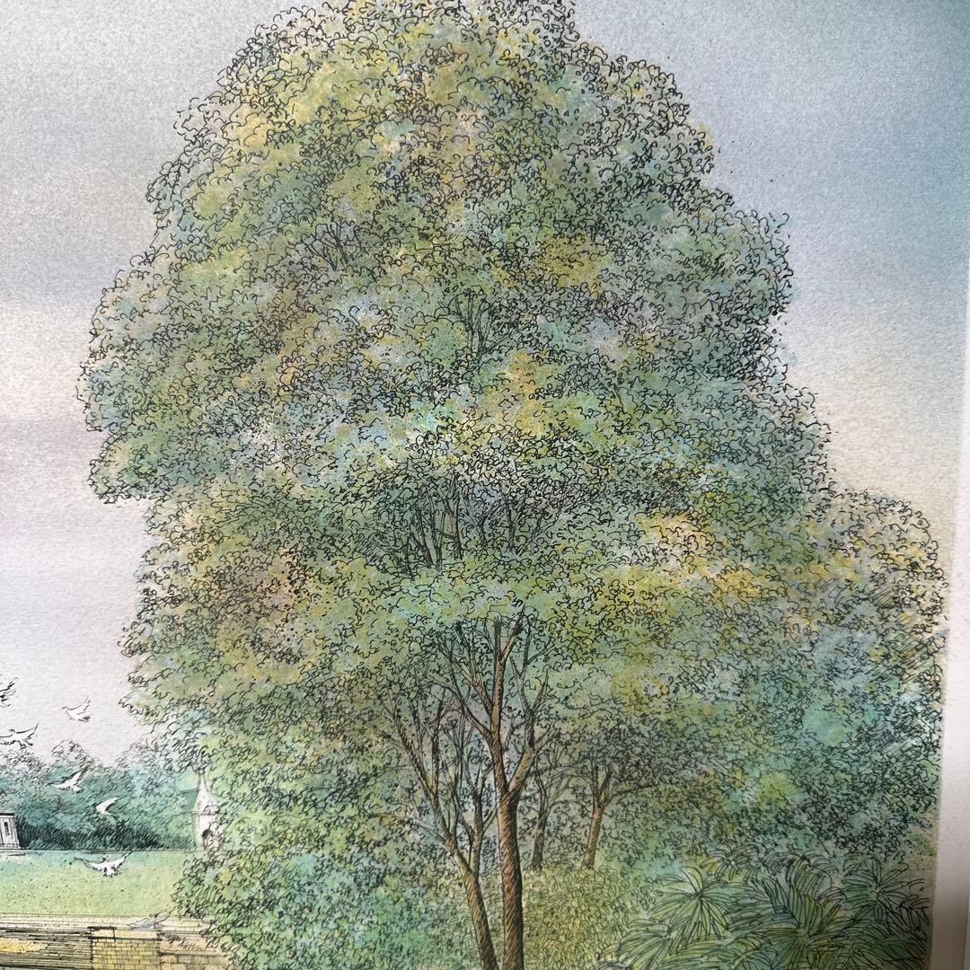 真作　リトグラフ　ラフレスキ- 価値ある大型美術品　インテリア版画絵画　風景画